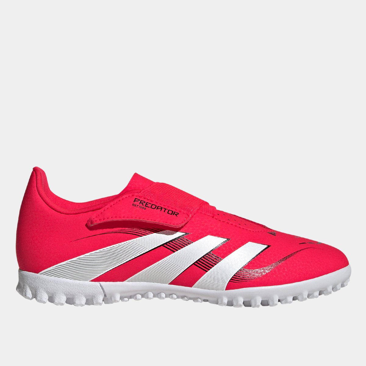 Miniatura Chuteira Society Infantil Adidas Predator Club Vermelho+Branco - 26