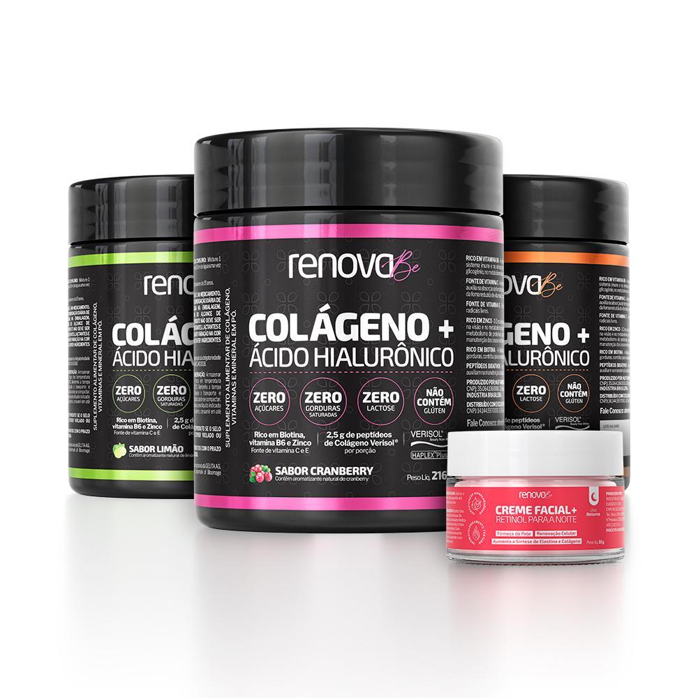 Miniatura 3 Potes Colágeno Verisol Renova Be + 1 Creme Facial Retinol