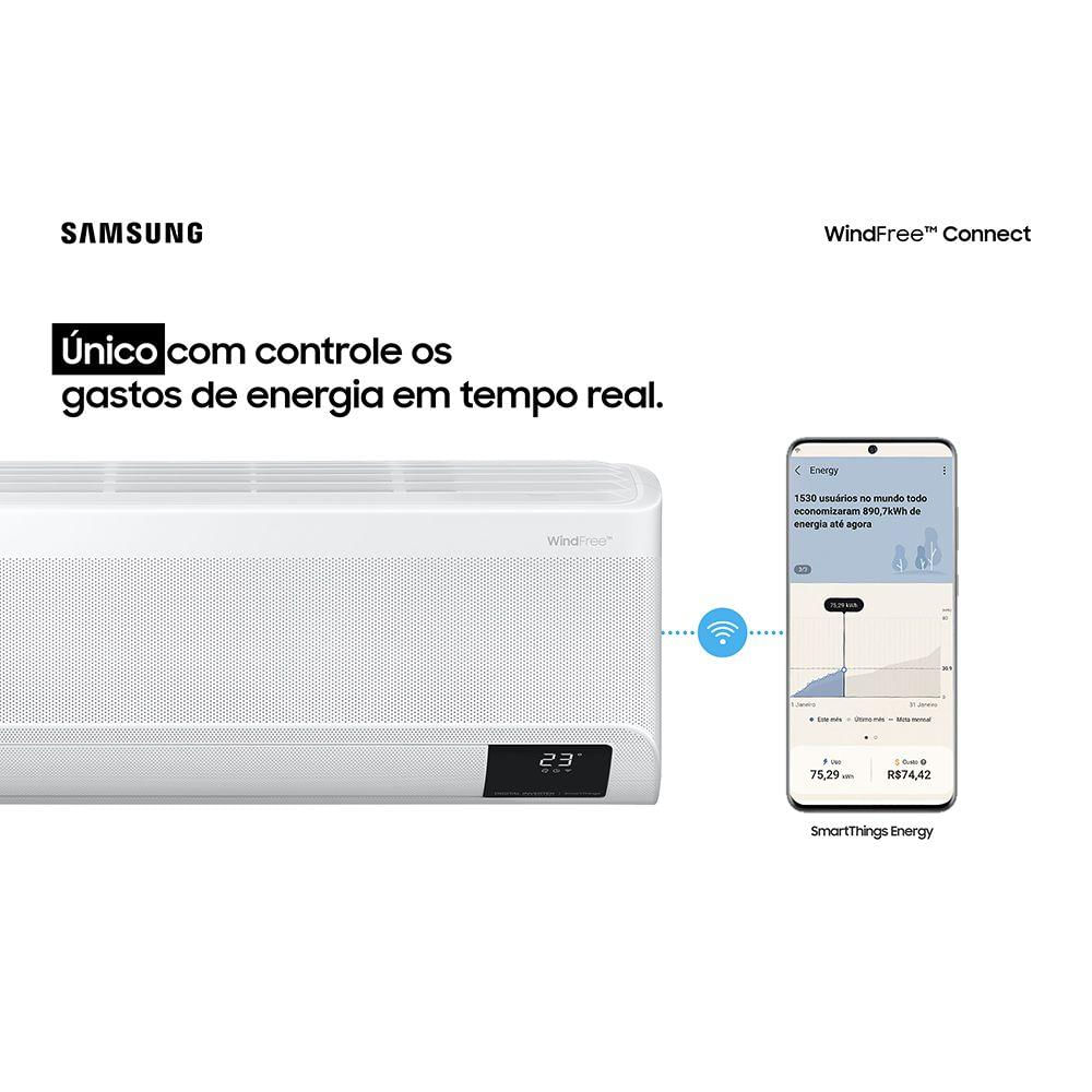 Miniatura Ar Condicionado Split Inverter Samsung WindFree Connect 22000 BTUs Frio 220V AR24BVFAAWKXAZ 220v