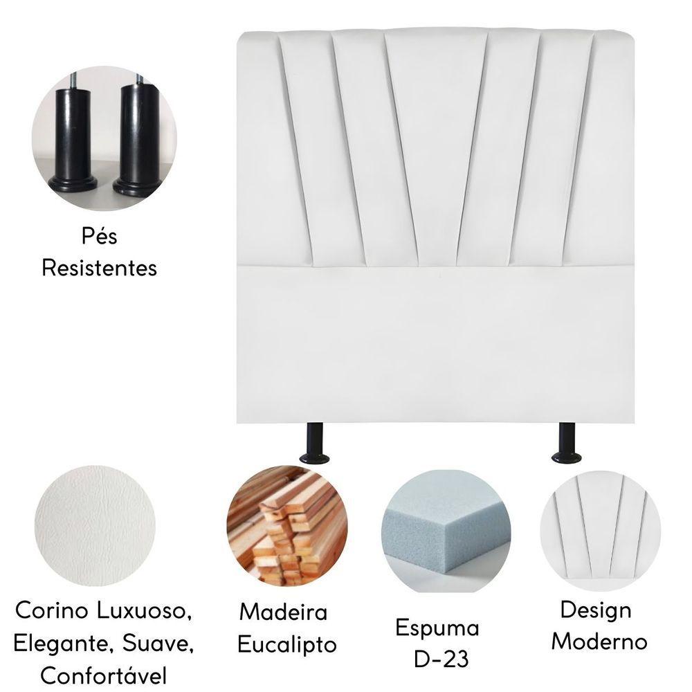 Miniatura Cabeceira Casal Queen Size Cama Estofada 160 Cm Antonella Corino Branco