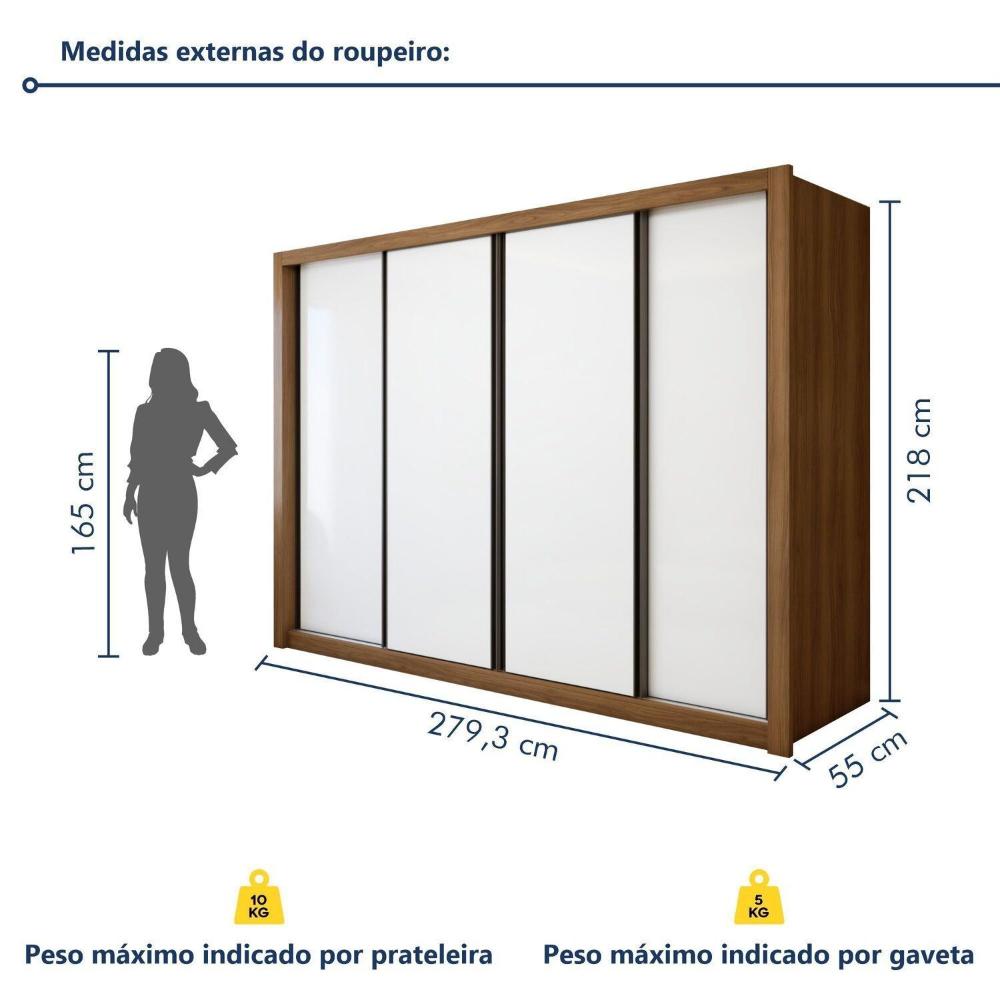 Miniatura Guarda Roupa Casal Liv Yescasa Carvalho/Branco