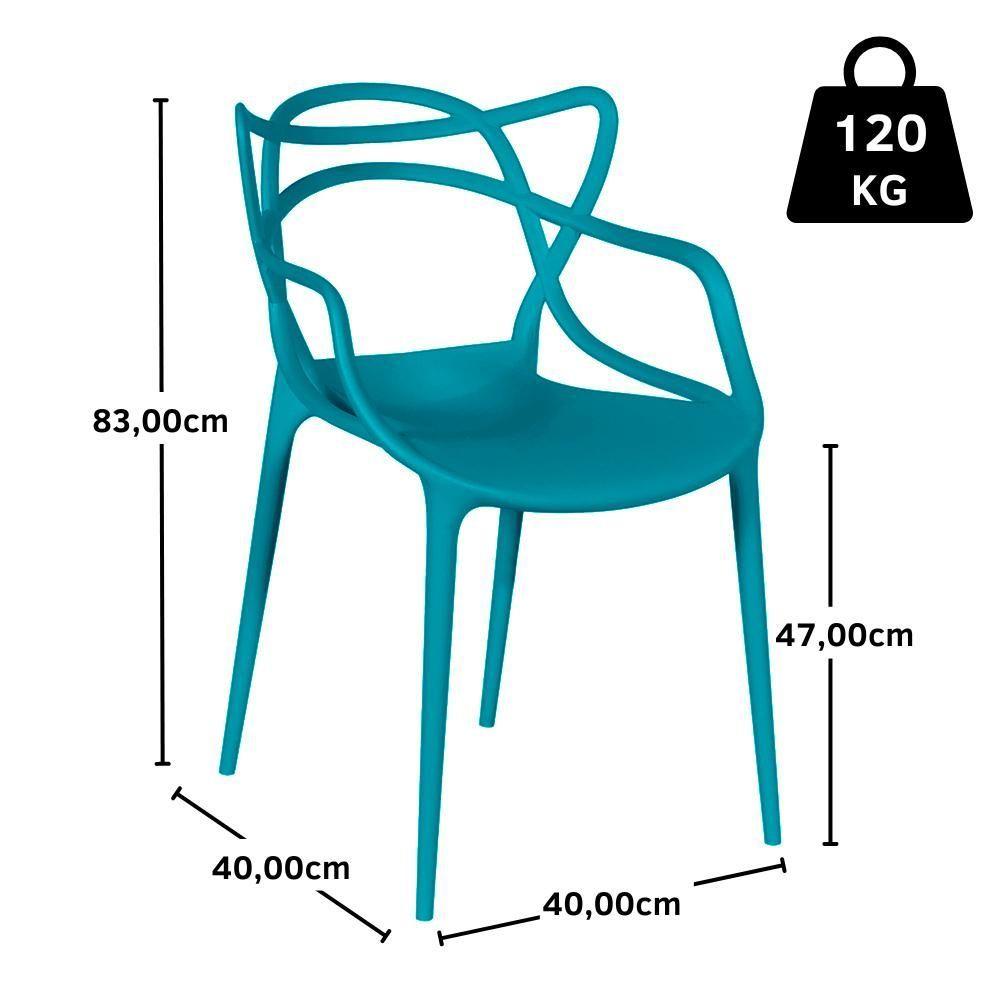 Miniatura Conjunto Mesa Branca 100cm Com 2 Cadeiras - Turquesa
