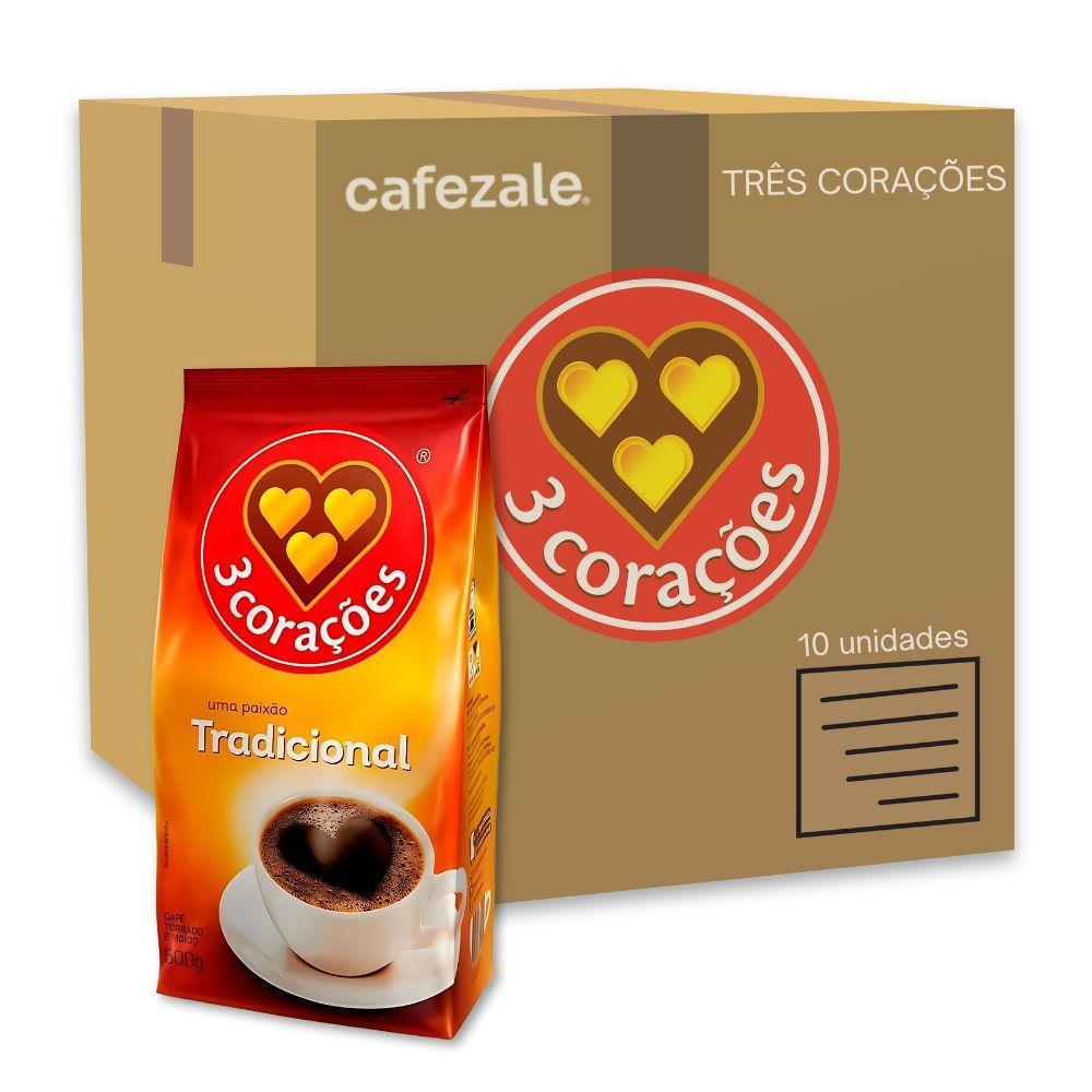 Miniatura Café Três Corações Tradicional Moído Kit 10 Pacotes 500G