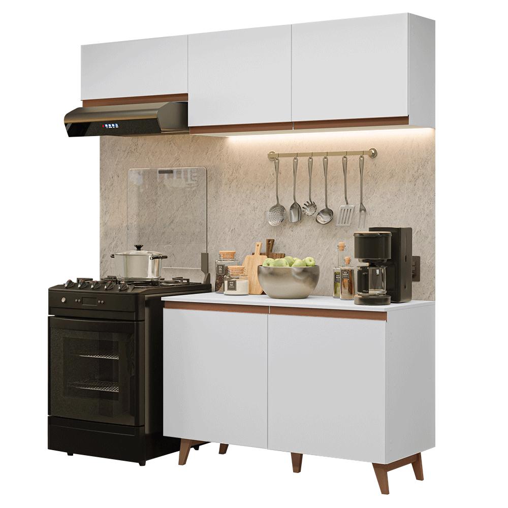 Miniatura Armário de Cozinha Compacta 190cm Branco Reims Madesa 08 Branco