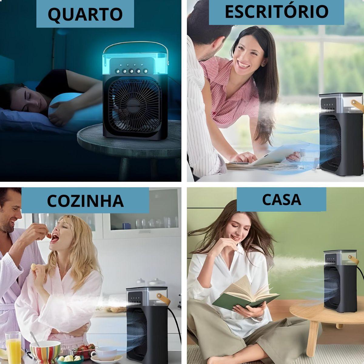 Miniatura Mini Ventilador Portátil Climatizador Umidificador De Ar
