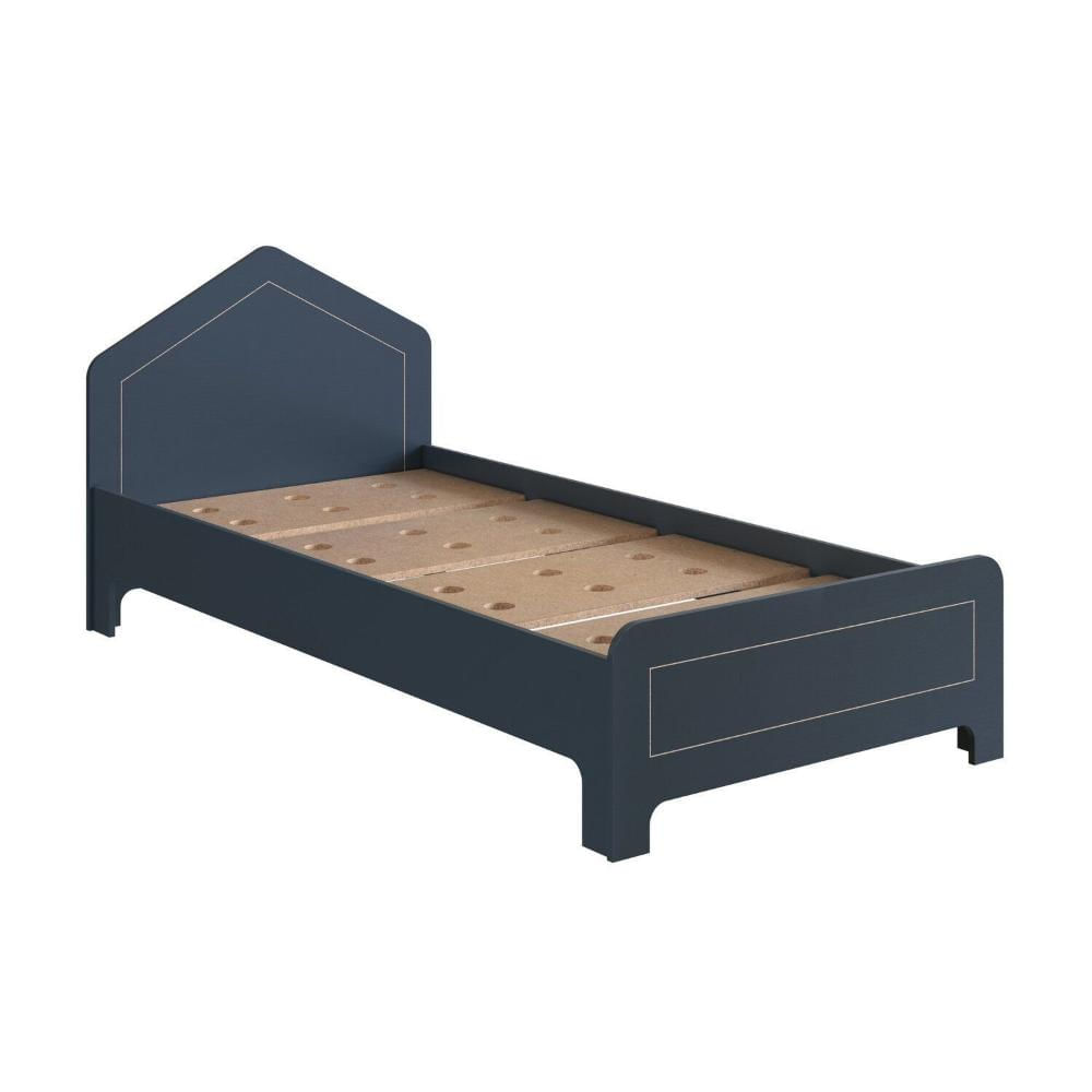 Miniatura Cama Infantil em Mdf 15cm com Cabeceira Casinha 193cm X 95cm Dylan Azul Tx/ Cru