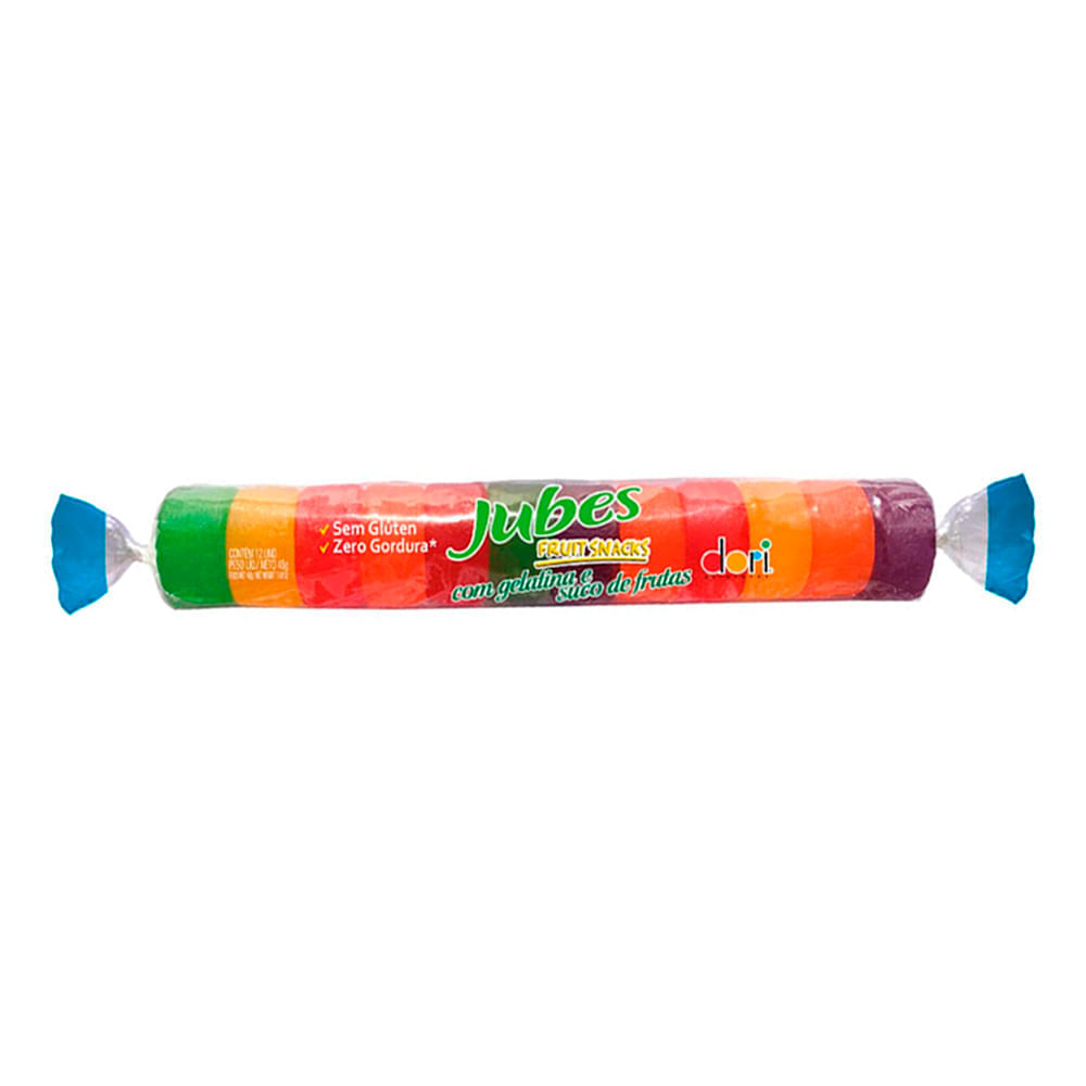 Miniatura Bala de Goma Dori Jubes Sabor de Frutas 48g