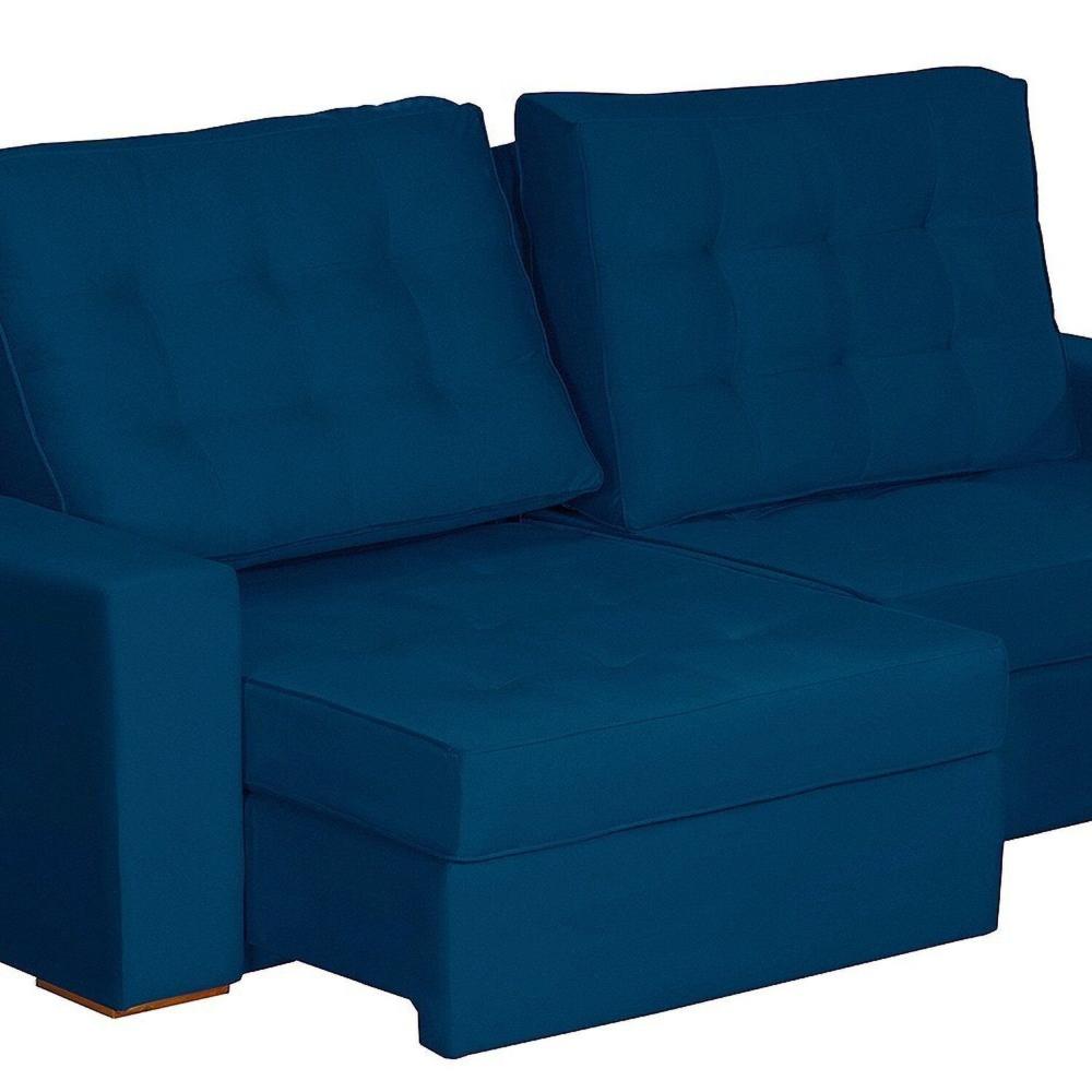 Sofá Curitiba Modular 3 Lugares 230cm Retrátil Reclinável Yescasa Azul