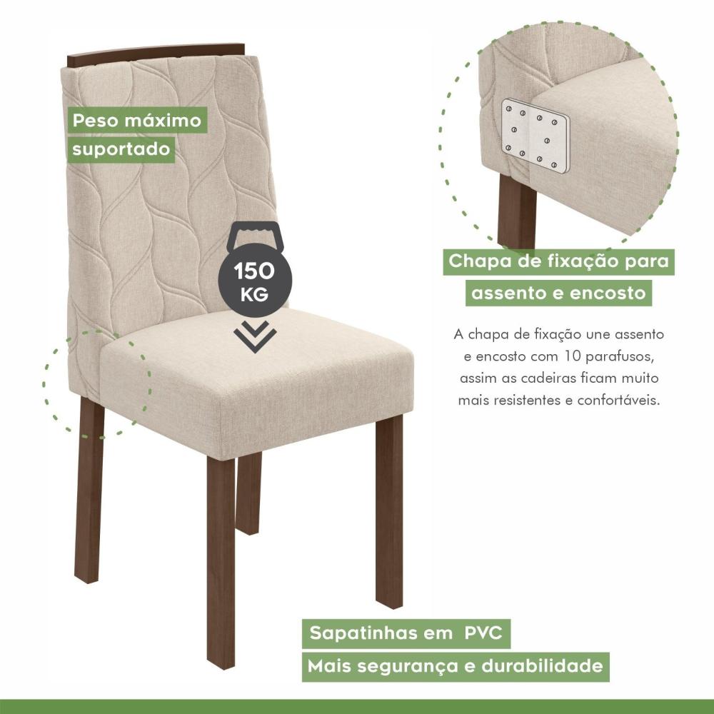 Miniatura Kit 2 Cadeiras Astrid Móveis Lopas Imbuia Clean/Rinzai Bege