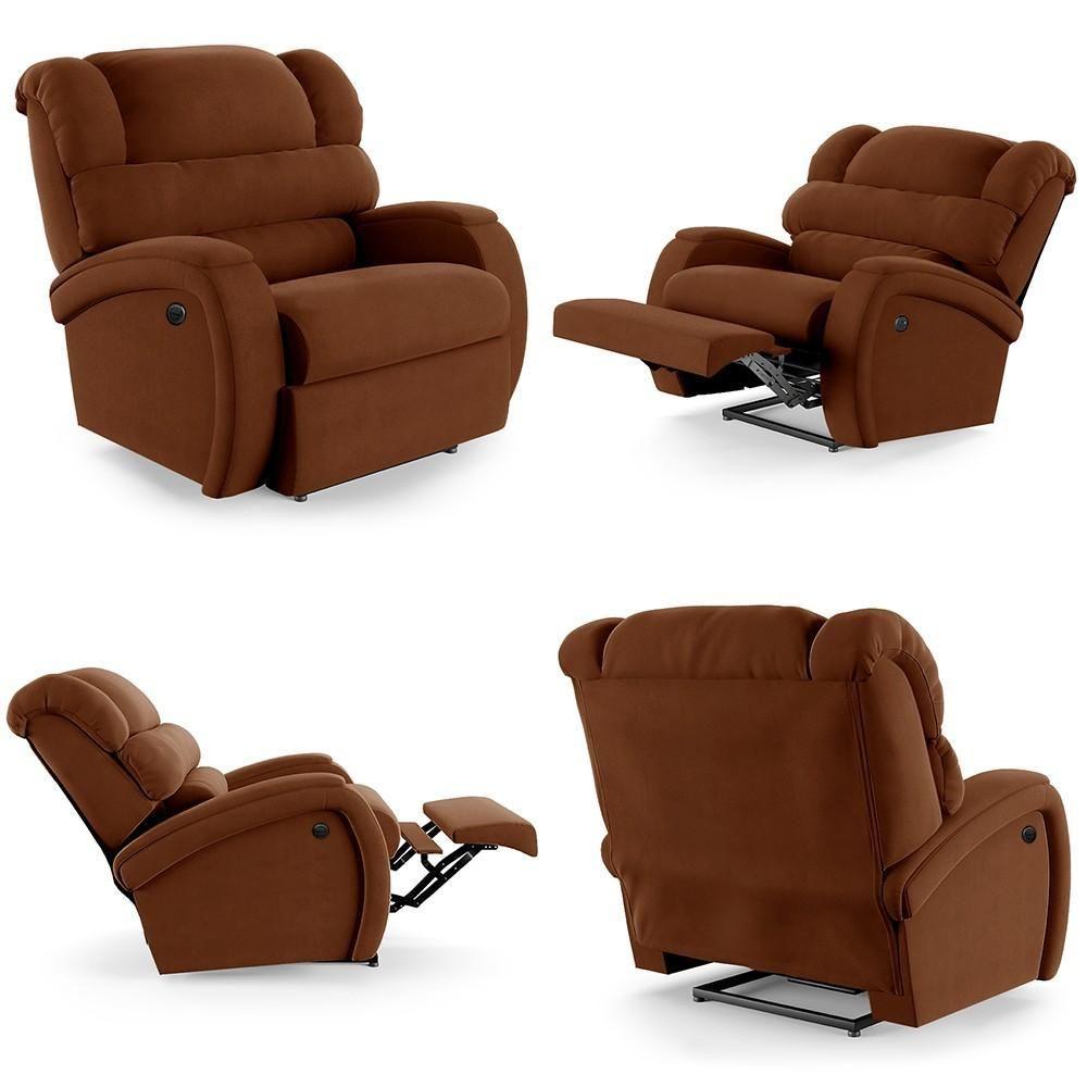 Miniatura Poltrona Do Papai Reclinável Kalie Power Elétrica Massagem Fh9 Veludo Terracota - Mpozenato
