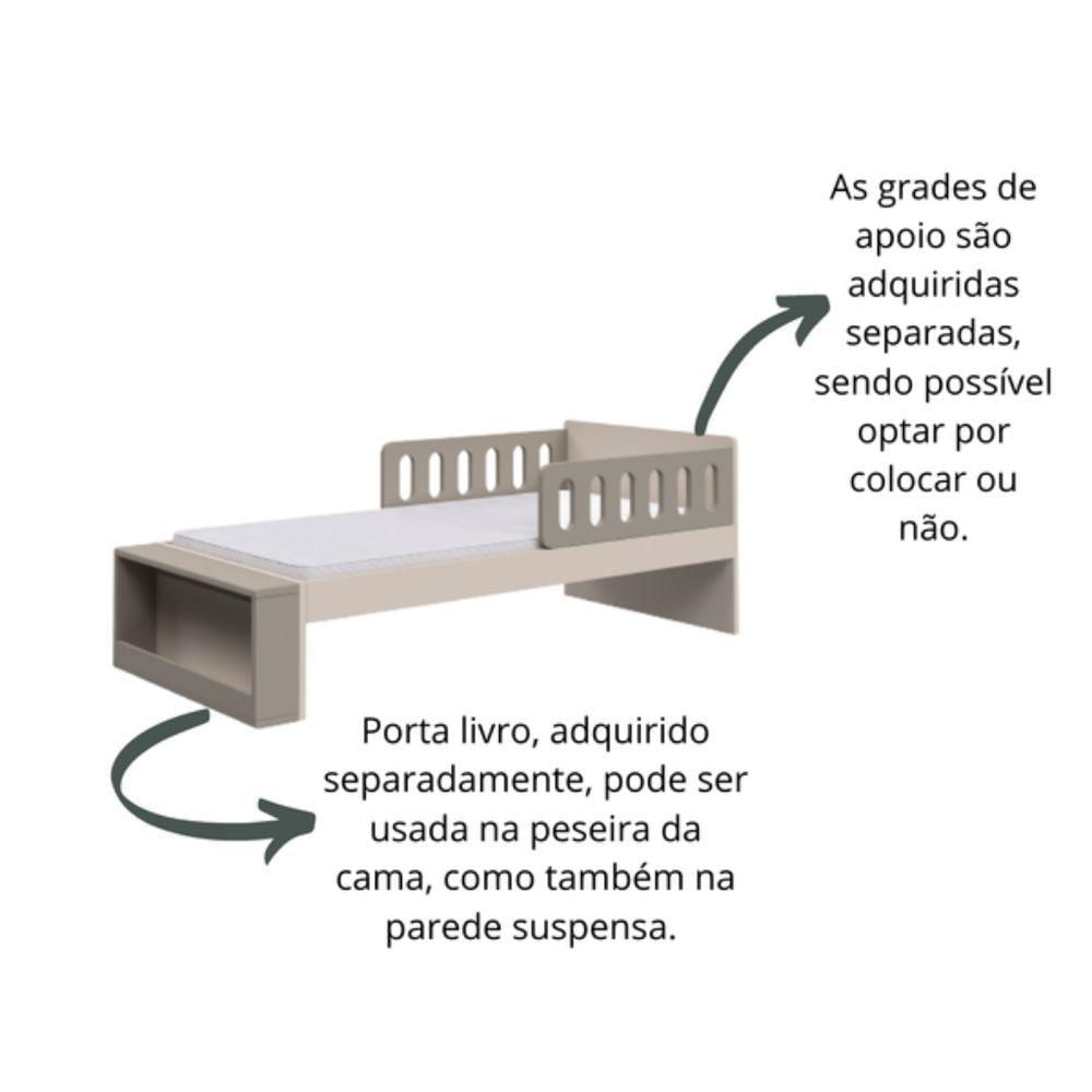 Miniatura Cama Bali Com Grade E Porta Livros Areia
