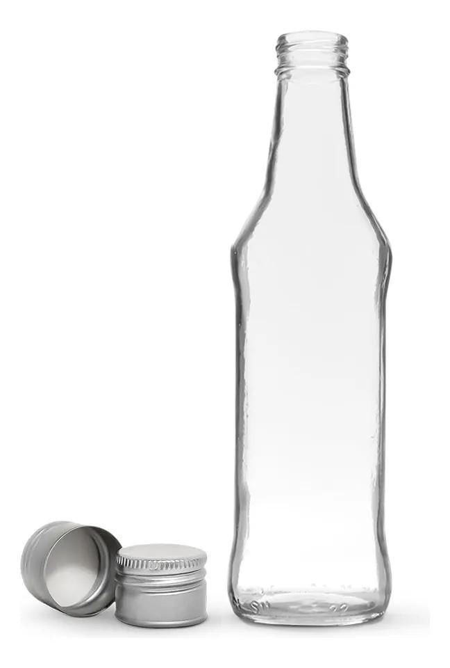 Miniatura 24 Garrafas De Vidro New Ice 275Ml + Tampas Metálica Pratea