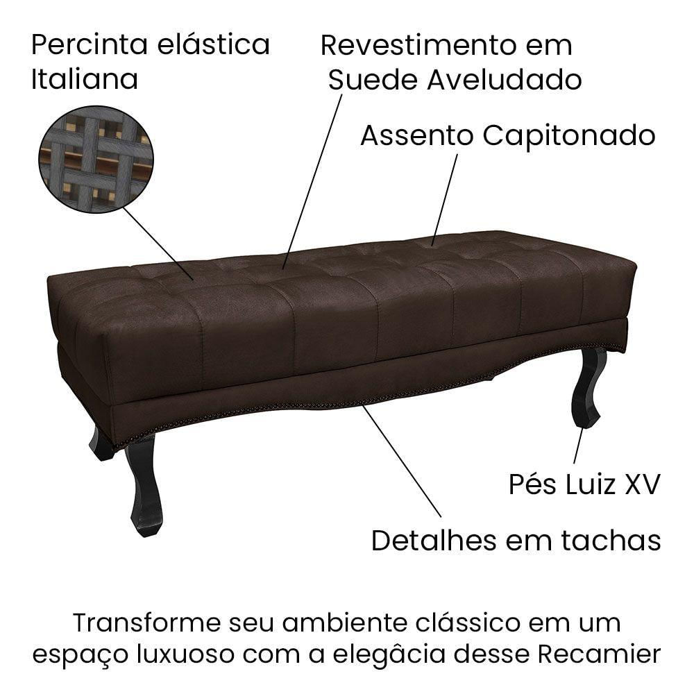 Miniatura Calçadeira Recamier King 1,95M Cor Marrom Café