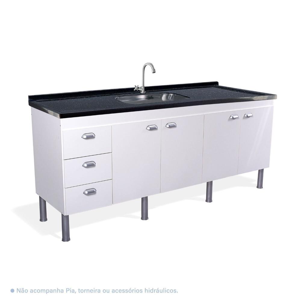 Miniatura Armário para Cozinha 194 Cm 4 Portas 3 Gavetas São Luis Branco