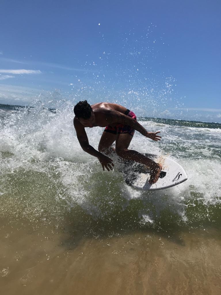 Miniatura Prancha De Skimboard Iniciante 1,10 Verde + Capa