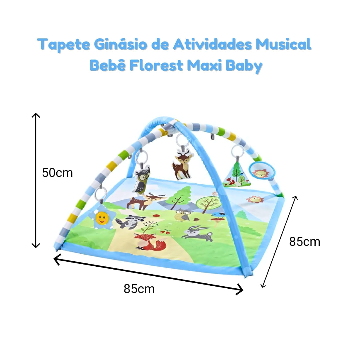Miniatura Tapete de Atividades Bebê Com Luz Musical Florest Maxi Baby