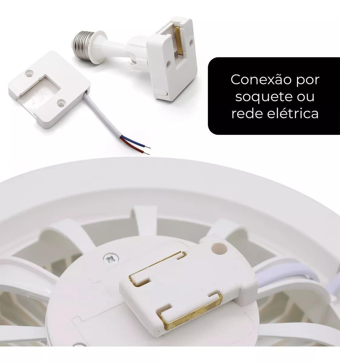 Miniatura Ventilador Teto Design Contemporâneo: Luminária Led