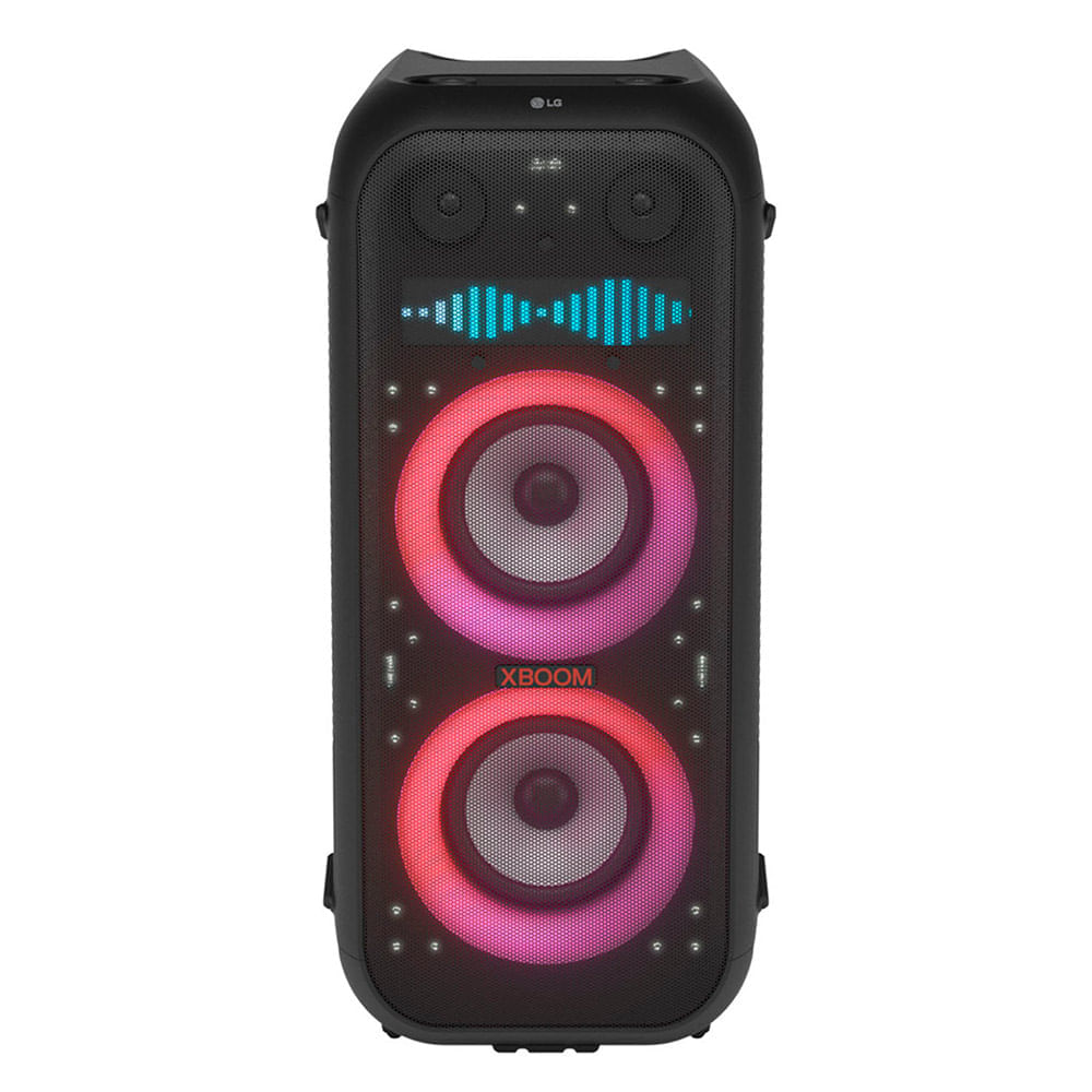 Miniatura Caixa de Som Bluetooth LG Partybox Xboom XL9T com Proteção IPX4, Display de Pixel LED, Sound Boost, 1000W RMS Bivolt