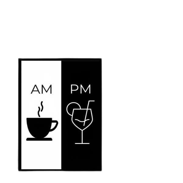 Miniatura Quadro Café Drink Am Pm 45X34Cm