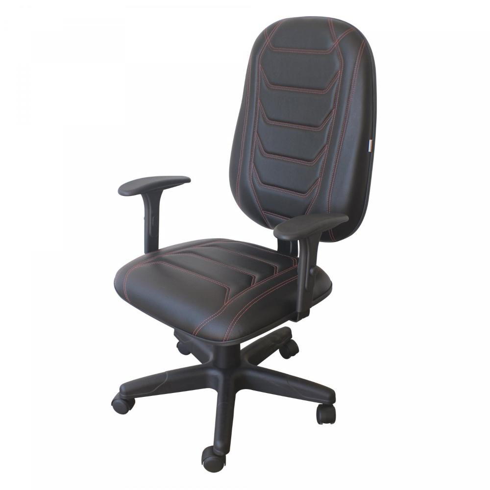 Miniatura Cadeira Gamer Spider Braço Regulável Modelo Presidente Ecoflex Costura Laranja