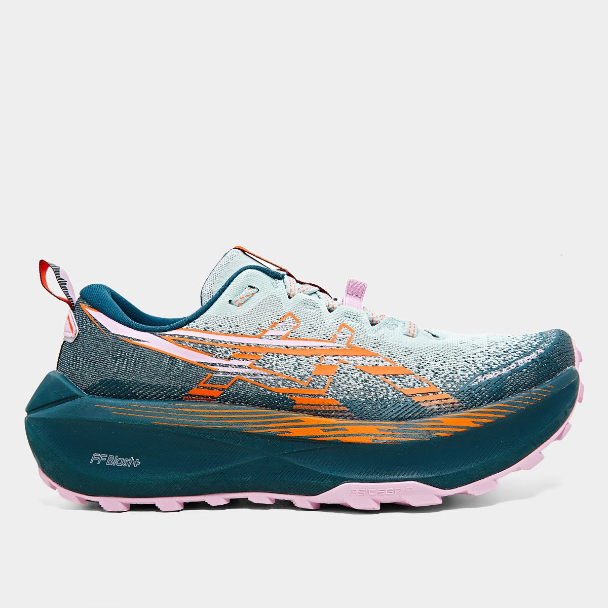 Miniatura Tênis Asics Trabuco Max 4 Feminino Azul+Laranja - 34