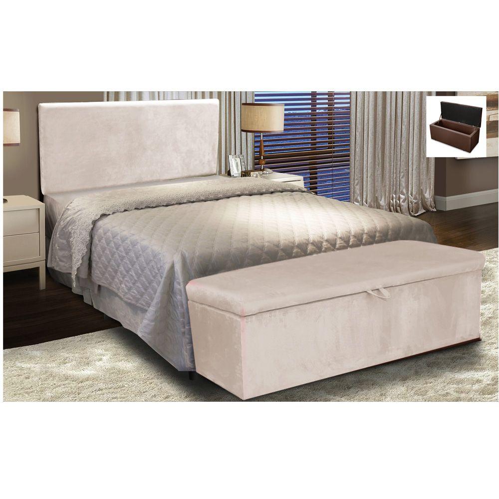 Miniatura Kit Calçadeira e Painel Clean 140 Cm Suede D´rossi Bege