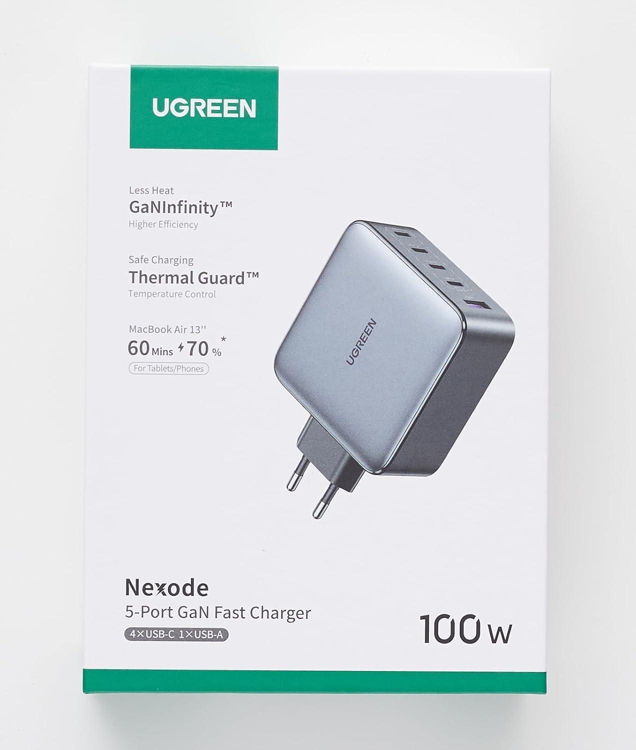 Miniatura Fonte Carregador De Parede Ugreen 100W 5 Em 1