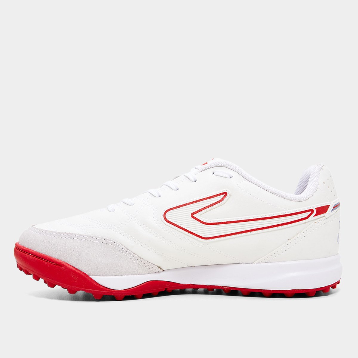 Chuteira Society Topper Maestro Club V Unissex Branco+Vermelho - 37