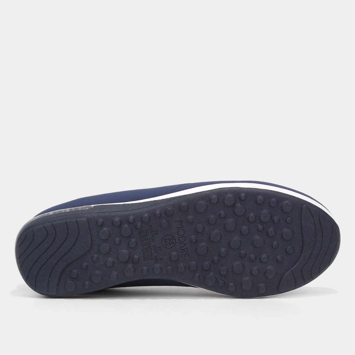 Tênis Slip On Modare Liso Feminino Marinho+Branco - 34
