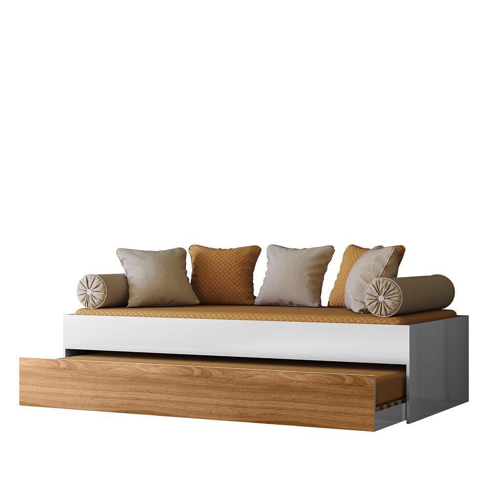 Miniatura Bicama Solteiro ônix Flex Nature-branco - Peternella Móveis Nature-branco