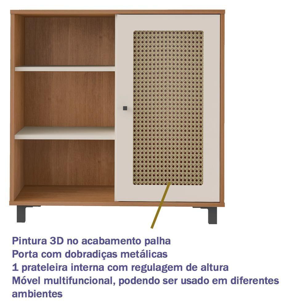 Buffet Aparador 1 Porta 80 Cm 4676 Cinamomo Off White Arly