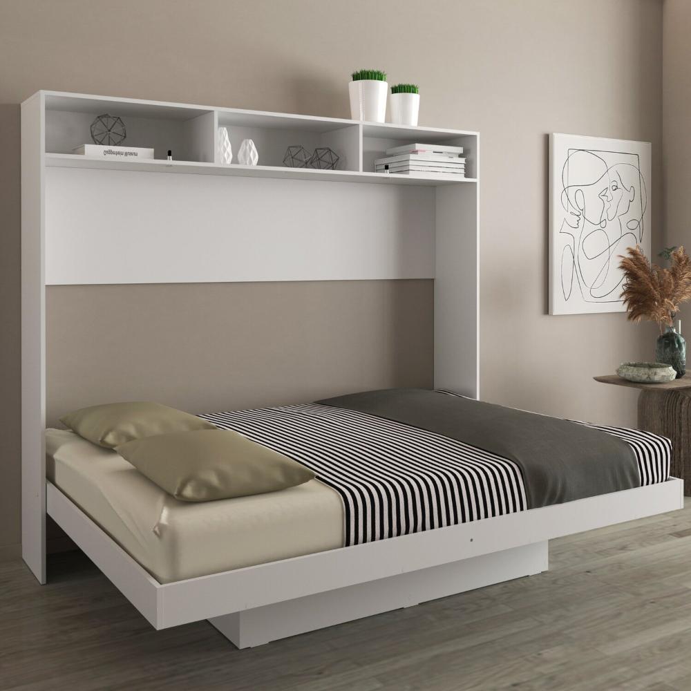 Miniatura Cama Articulada Casal Horizontal com Nichos e Prateleiras Cm8043 Branco
