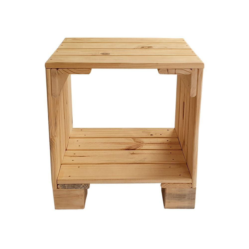 Miniatura Conjunto 2 Mesa Cabeceira Rústico Em Palete Marrom