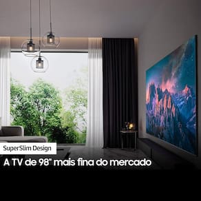 Miniatura Smart TV QLED 98” 4K Samsung 98Q80C com Processador com IA, Gaming Hub, FreeSync, Wi-Fi, Bluetooth e SmartThings