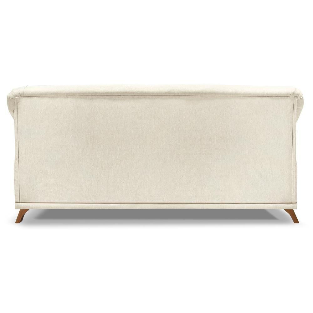 Miniatura Sofa 2 Lugares Retro Polo 180cm Com Almofada Linho Natural Ezz Natural
