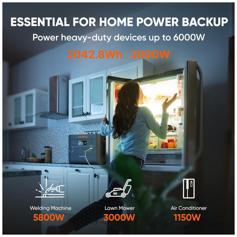 Miniatura Gerador de Energia Solar Portátil com Bateria de 2.042 Wh e Saída de 3.000 W, 110V, Jackery Explorer 2000 Plus