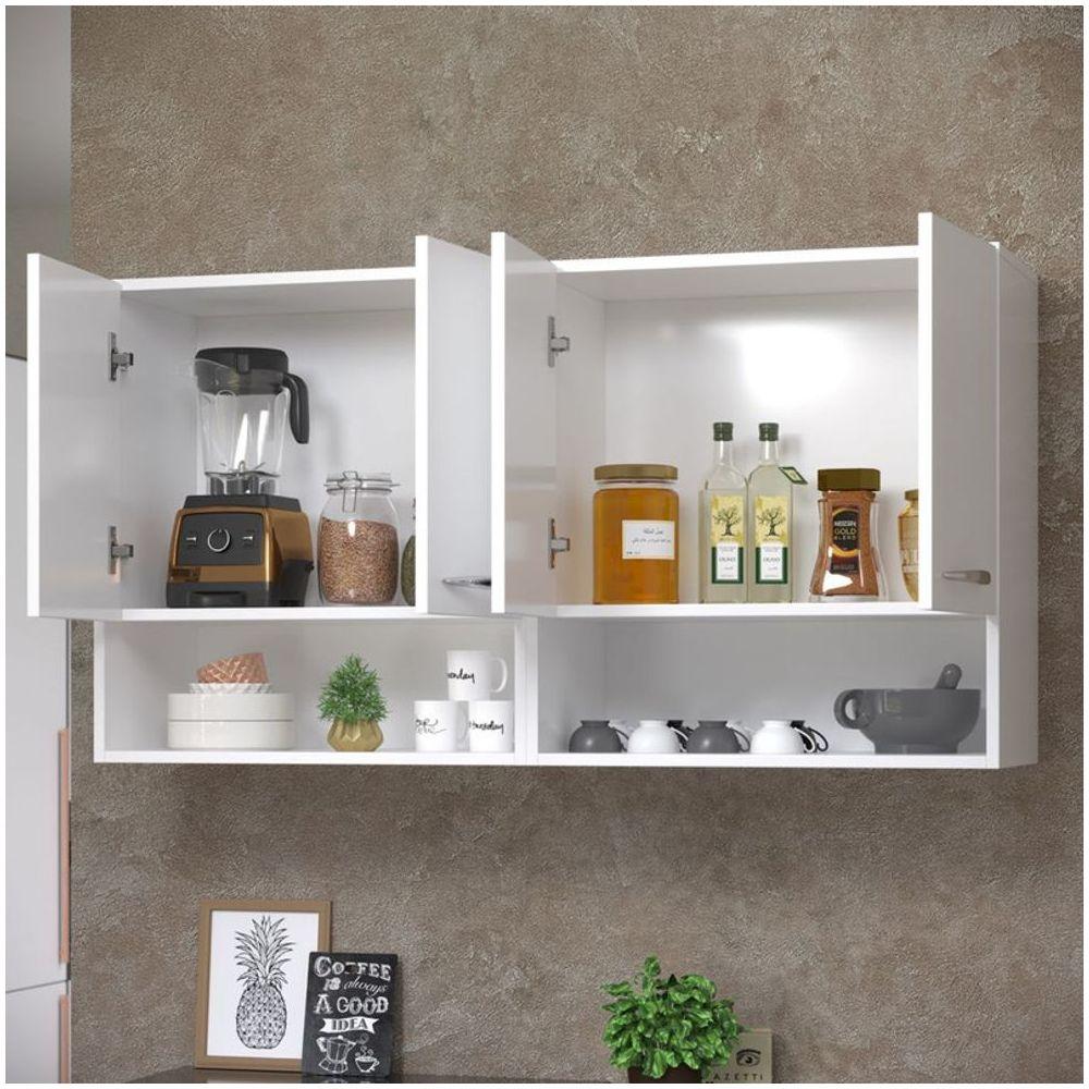 Módulo Aéreo De Parede Com 4 Portas Branco