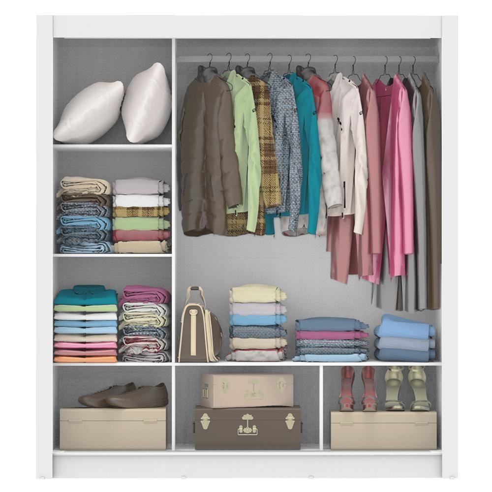 Miniatura Guarda Roupa Mônaco 3 Portas de Correr Espelho Branco Madesa