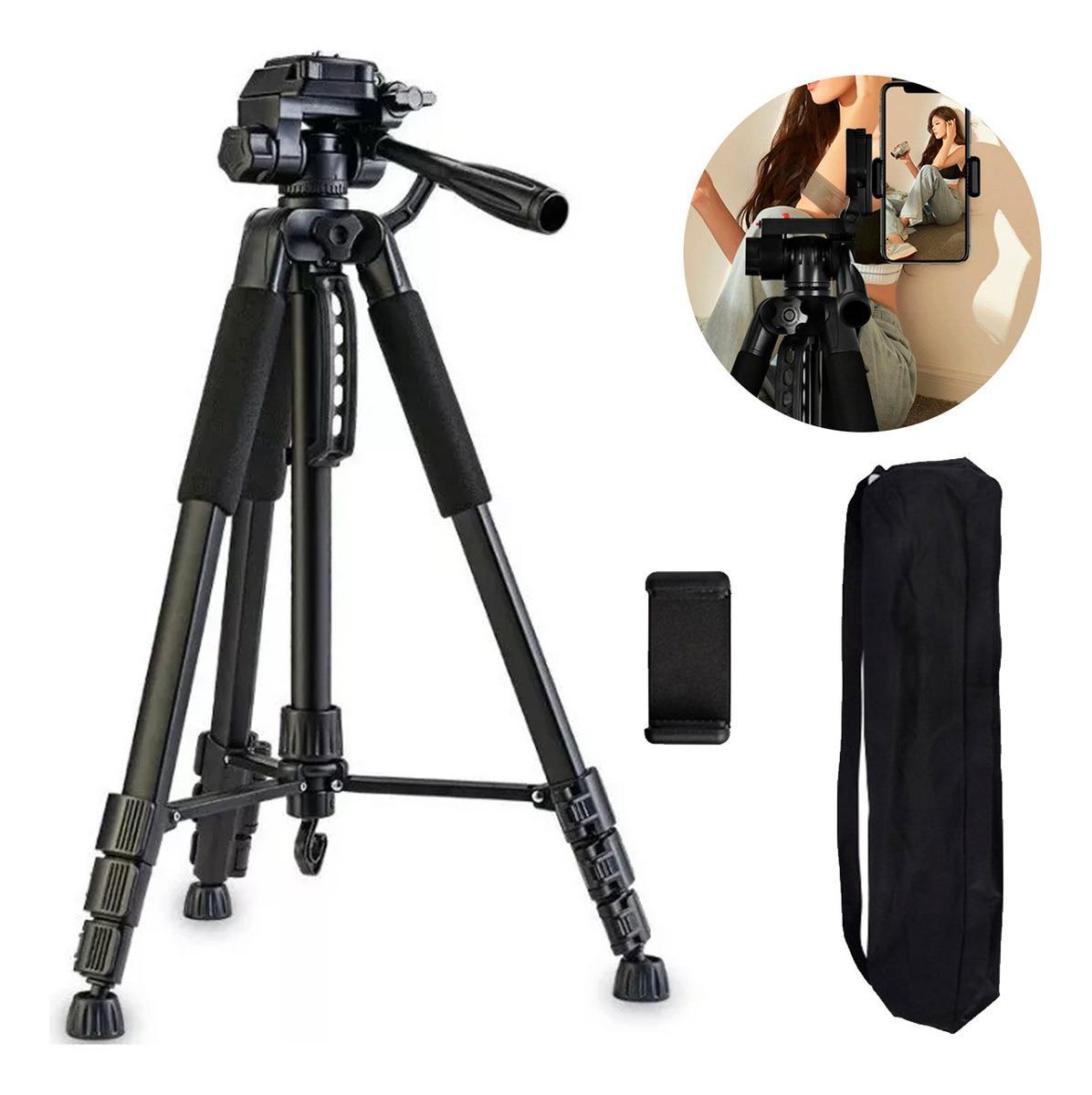 Miniatura Tripé Profissional Celular Câmera Canon 1,80 Mts + Suporte