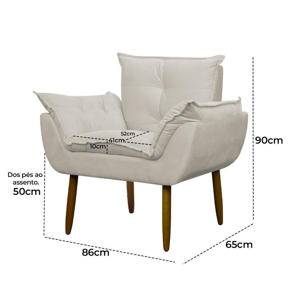 Miniatura Poltrona Decorativa Para Consultório Opala Suede Herrero Bege