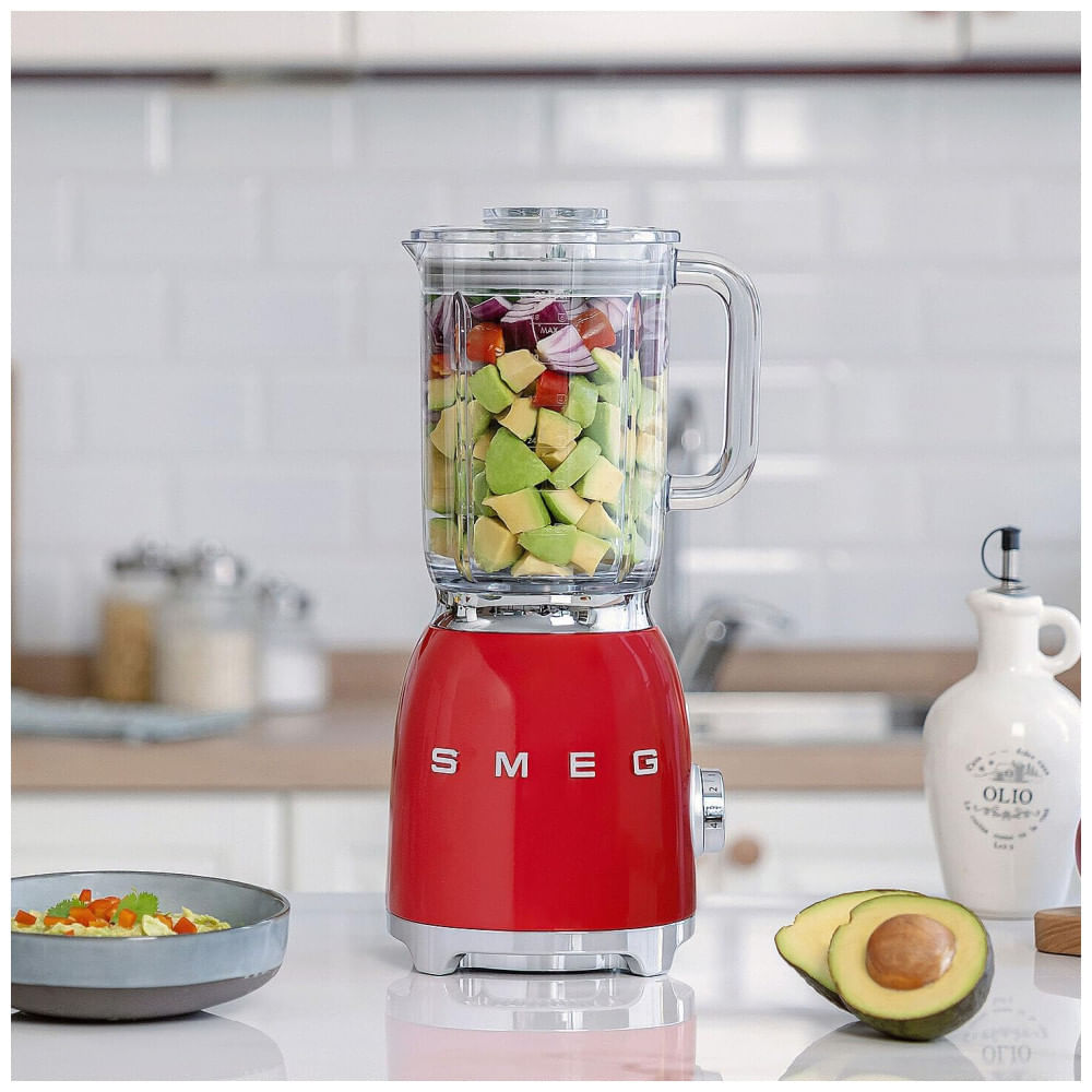 Miniatura Liquidificador SMEG BLF03 Retro Style 600W com Jarra de 1,5 Litros, Livre de BPA, 3 Velocidades, Funções de Pulso, Trituração de Gelo e Design Anos 50