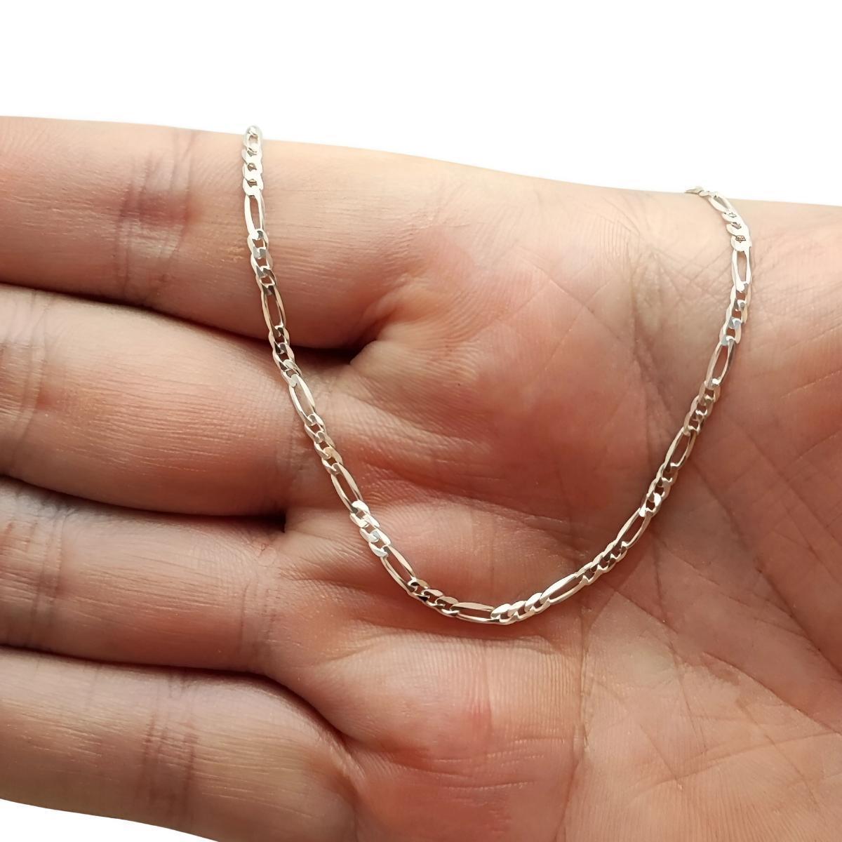 Miniatura Corrente Masculina Feminina Prata 925 Pura 60Cm 2Mm 903 Fina