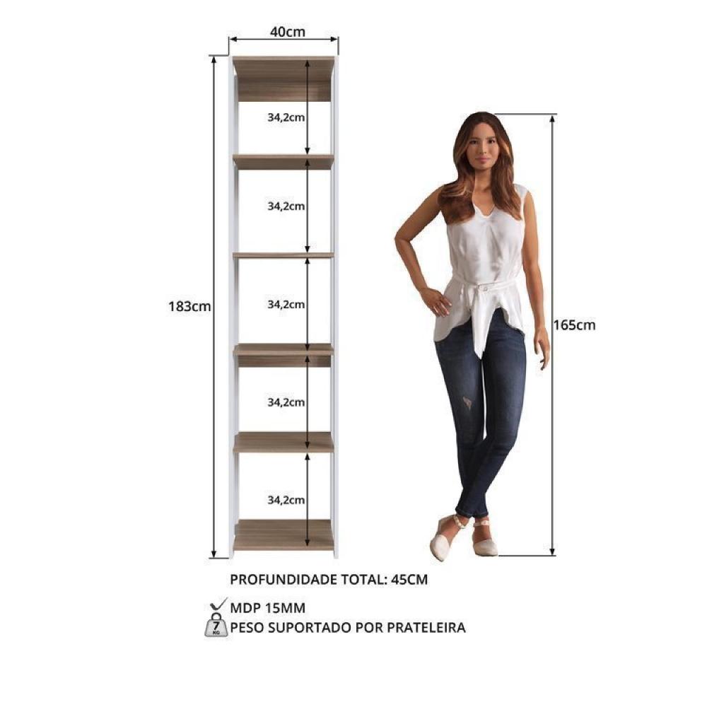 Guarda Roupa Closet 4 Peças com 2 Cabideiros 6 Gavetas e 11 Nichos Easy Branco/Montana