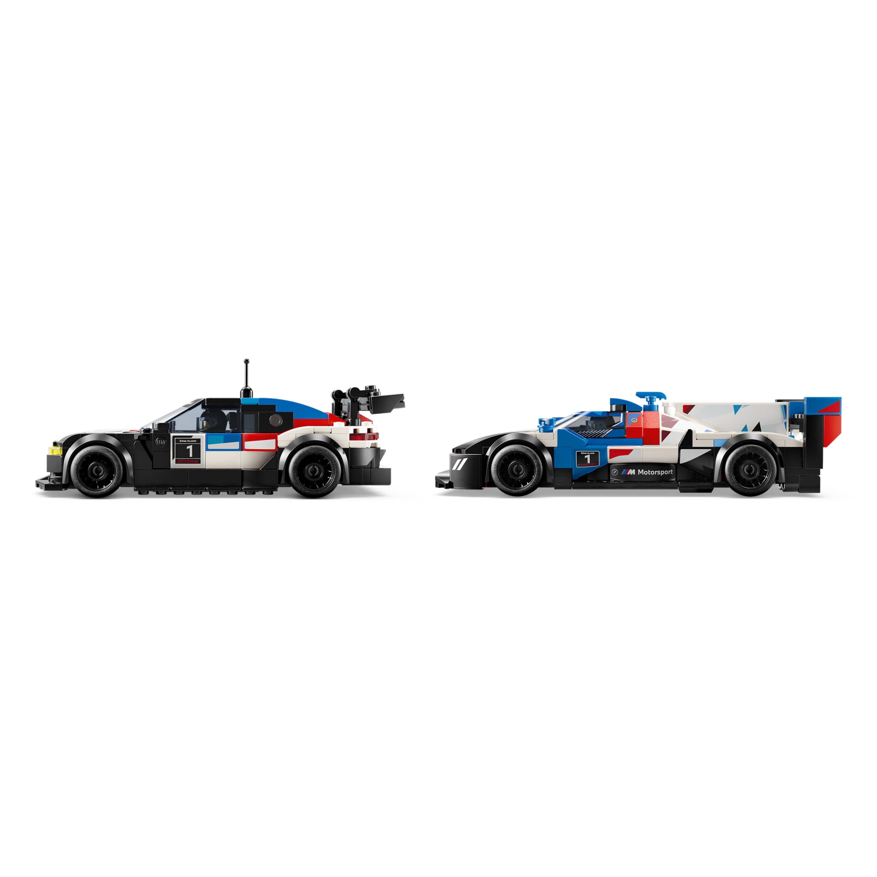 Miniatura LEGO Speed Champions - Carros de corrida BMW M4 GT3 e BMW M híbrido V8
