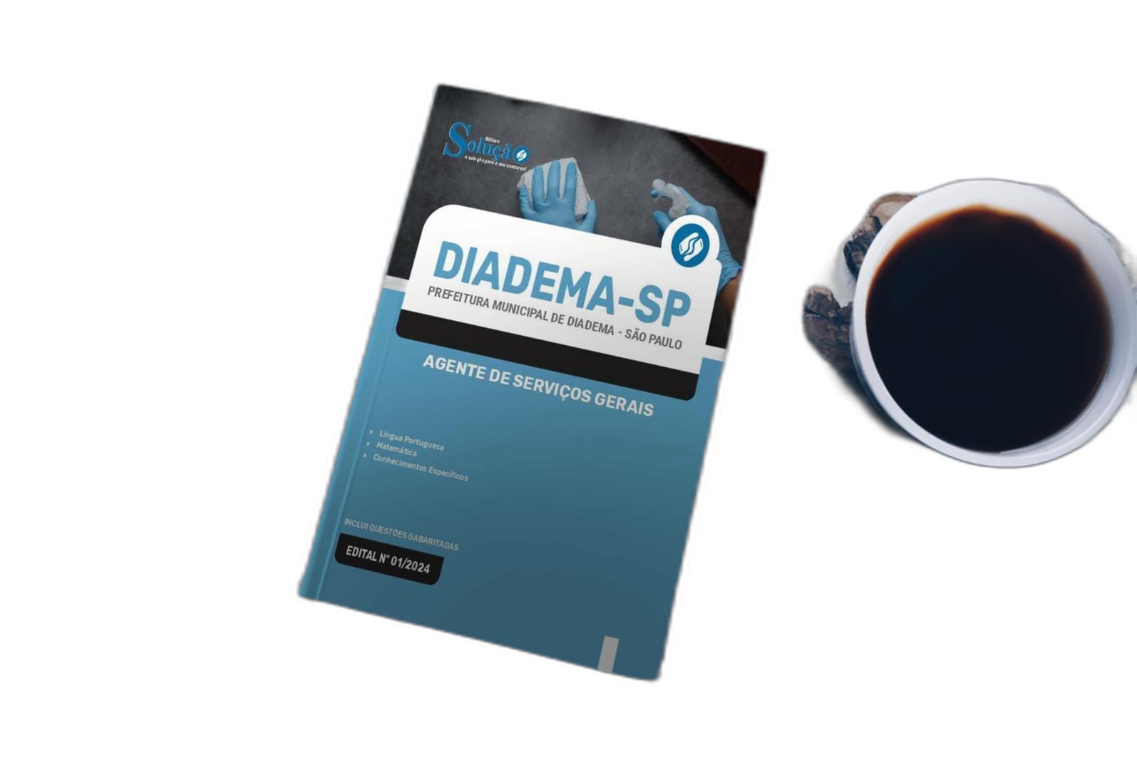 Miniatura Apostila Prefeitura Diadema Sp 2024 - Agente Serviços Gerais