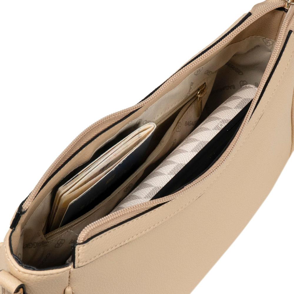 Bolsa Transversal Feminina BG Amour Bege Bege