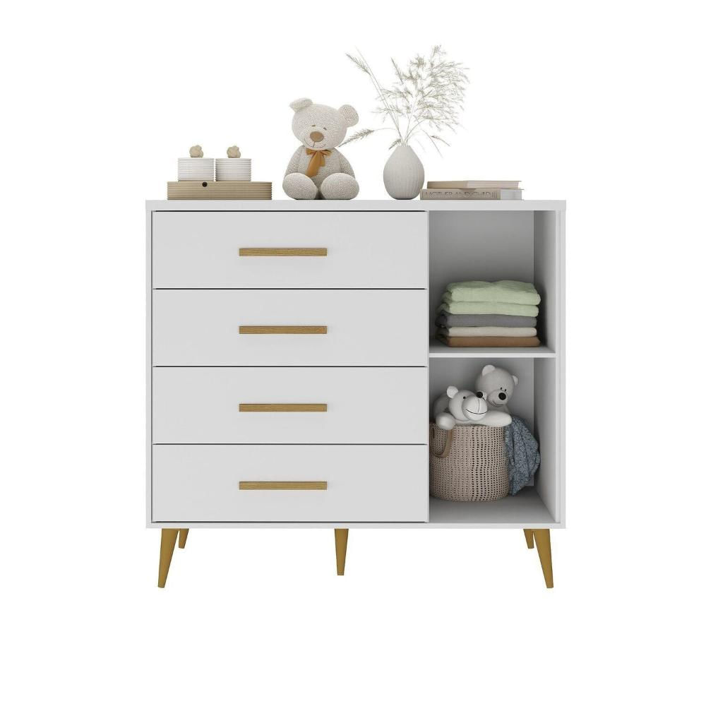 Miniatura Cômoda para Quarto Infantil Kids Espresso Móveis Branco