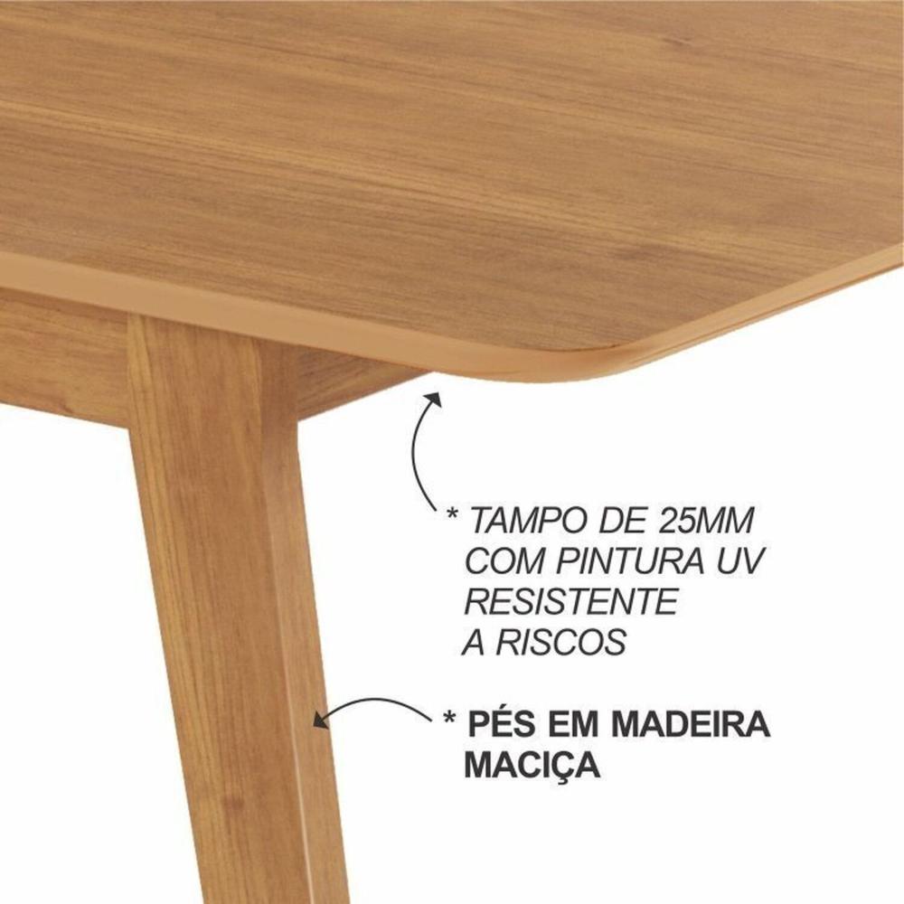 Conjunto Sala de Jantar Mesa Elegance com 6 Cadeiras Bless Marrom/Whiskey