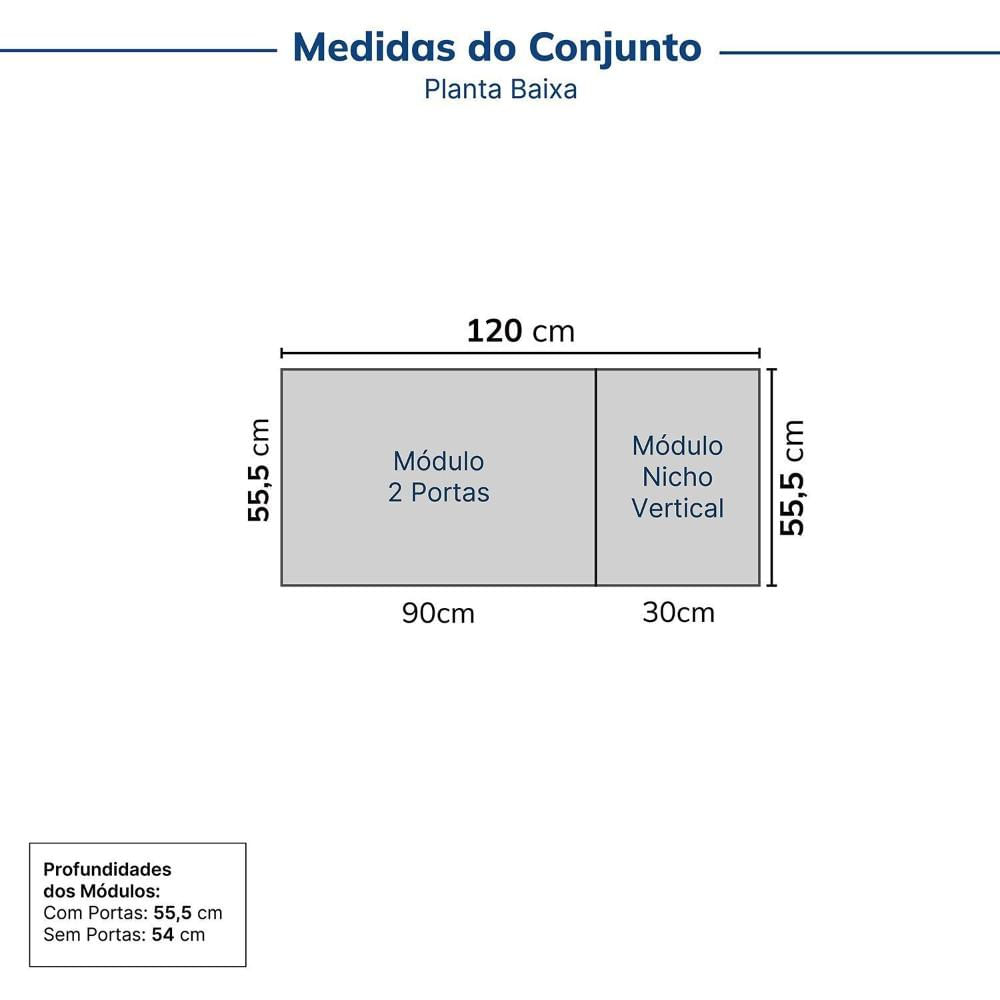 Miniatura Guarda-roupa Modulado 2 Portas 3 Peças Hera Cabecasa Madeiramadeira Preto