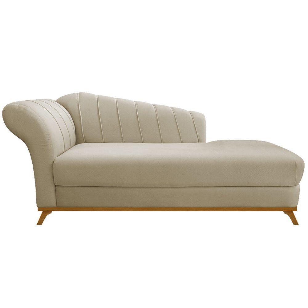 Diva Recamier Vanessa 140Cm Lado Direito Linho Cor Bege